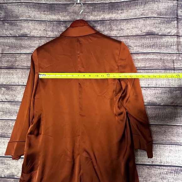 Express Boyfriend Blazer Womens S Open Front Burnt Orange 3/4 Sleeve Career NWT - Picture 11 of 12